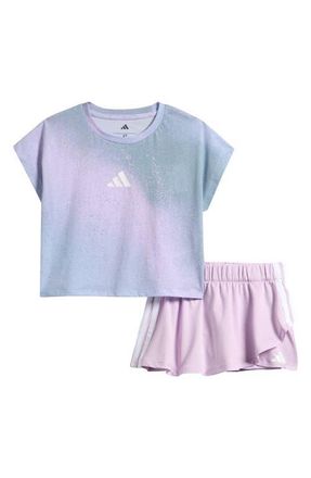 adidas Kids Ombr&eacute; Top & Skort Set in Crystal Sky at Nordstrom, Size 3T