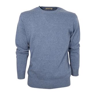 Cashmere Company Round-neck Knitwear, male, Blue, Size: 2XL Shirts