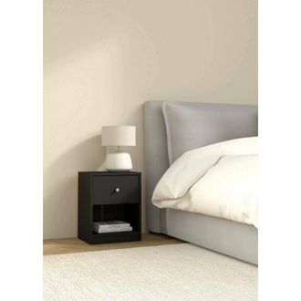 Dmora Mesita De Noche Kastri, 2 Estantes, 30.1x37.9x48.4h Cm Negro