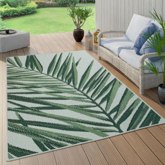 Paco Home Paco Home - Alfombra Salon Jardin Hojas De Palmera Jungla Floral Motivo Boho Chic Verde &Oslash; 160 Cm Redon, Verde 4