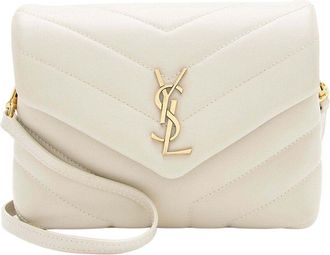 Saint Laurent White Calfskin Monogram Loulou Toy Crossbody (Authentic Pre-Loved)