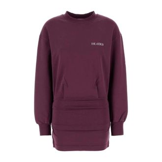 The Attico Sweatshirts, female, Purple, Size: S Stretch Cotton Mini Dress