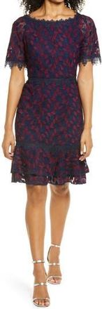 Shani Bar Lace Sheath Dress in Navy/berry at Nordstrom Rack, Size 10