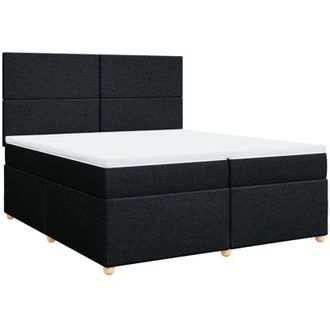 vidaXL Vidaxl - Cama Box Spring Con Colch&oacute;n Tela Negro 200x200 Cm