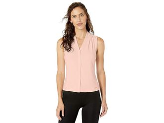 Calvin Klein Womens Solid Sleeveless V-Neck Cami (Petite and Standard) Womens Sweater Blush : X-Large, Polyester/Spandex