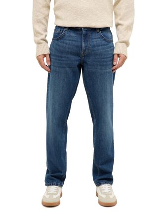 Mustang Straight-Jeans MUSTANG Herren Style Denver Straight, Herren, Gr. 33, L&auml;nge 36, 883 dunkelblau, Denim/Jeans, 99% Baumwolle, 1% Elasthan, unifarben, str