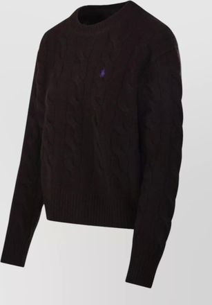 Ralph Lauren wool cashmere ribbed crewneck sweatshirt