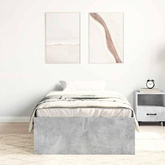 Berkfield Home Modern Bed Frame Concrete Grey 100x200 cm