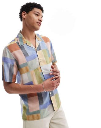 Paul Smith Camicia casual a maniche corte con stampa multicolore