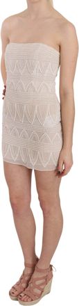 John Richmond Womens Beaded Silk Dress Beige