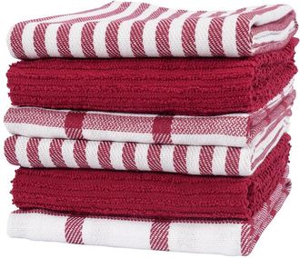 KAF Home Kaf Home Premium Flat & Terry Kitchen Towel Set Of 6