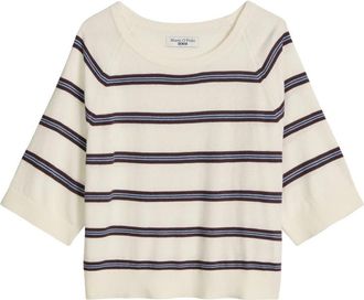 Marc O'Polo Round-neck Truien - Dames - Ronde hals truien - Wit - XS - Katoen - Truien & Vesten