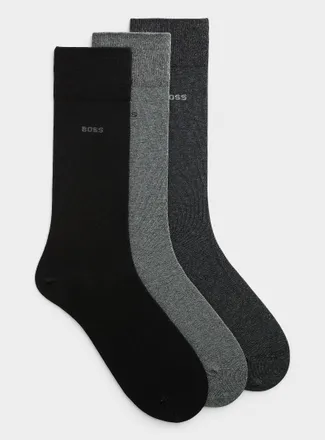 BOSS Mens Minimalist dress socks 3-pack