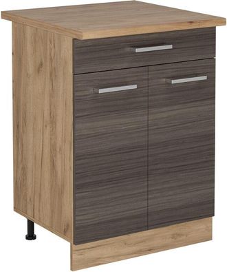 Vicco Mueble Bajo De Cocina R-line, Gris Noble, 60 Cm Con Caj&oacute;n, Et Roble