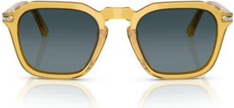 Persol 52mm Polarized Gradient Square Sunglasses in Miele/Polar Gradient Blue at Nordstrom