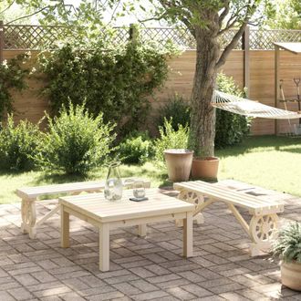 vidaXL Bancos De Jard&iacute;n 2 Unidades Madera Maciza De Abeto Vidaxl