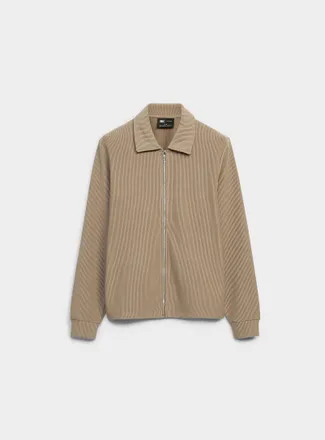 Le 31 Mens Rib-jersey Polo Shirt-collar cardigan Comfort fit