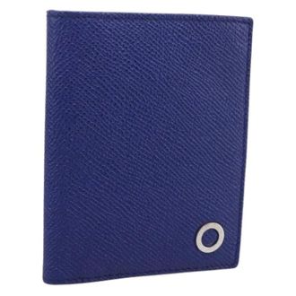 Bulgari Pre-owned Card Case - Dames - Pre-owned - Blauw - Maat: ONE Size Leer