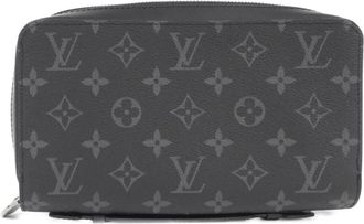 Louis Vuitton Black Coated Canvas Long Wallet (Bi-Fold) (Pre-Owned)