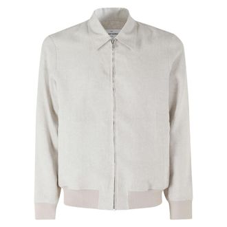 Gran Sasso Giubbino Zip Lino Cotone - Heren - Bomber jackets - Beige - L - Katoen - Jassen
