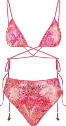 F**k Badmode, Dames, Roze, M, Polyester, Fantasia High-waist Brazilian Slip
