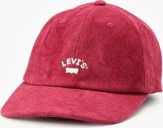 Levi's Womens Lazy Girl Logo Print Wordmark Dad Cap - Red - Size: LADIES