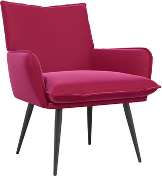 vidaXL Sill&oacute;n Rojo Vino Terciopelo Vidaxl