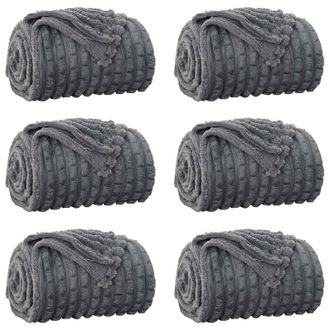 vidaXL Mantitas De Sof&aacute; 6 Pcs Gris Oscuro 150 X 130 Cm Lana Vidaxl