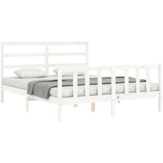 vidaXL Bed Frame without Mattress White 160x200 cm Solid Wood Pine vidaXL
