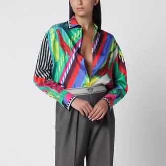 Versace Camicia Formula 6 multicolore in seta