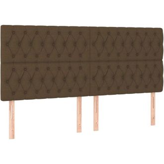 vidaXL Cabeceros 4 Unidades De Tela Marr&oacute;n Oscuro 90x7x78/88 Cm Vidaxl