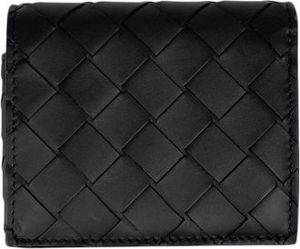 Bottega Veneta Black Intrecciato Leather Wallet (Bi-Fold) (Pre-Owned)