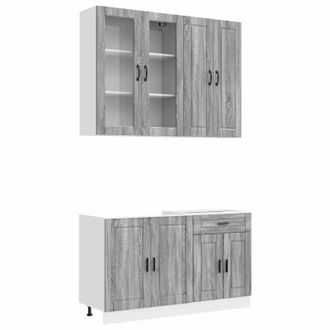vidaXL Unidad De Cocina Porto 4 Uds. Sonoma Gris Madera De Ingenier&iacute;a Vidaxl