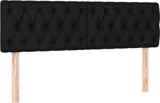 vidaXL Cabecero Con Led De Tela Negro 144x7x78/88 Cm Vidaxl