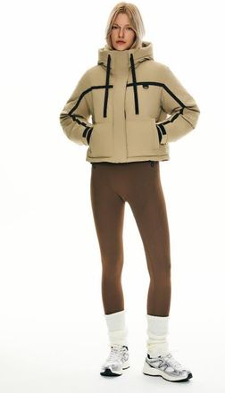 Orolay Winter Quilted Hooded Cropped Down Puffer Jacket in Khaki at Nordstrom, Size X-Small