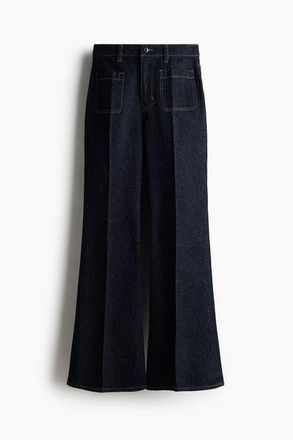 H&M Bootcut High Jeans in Dark Denim Blue at Nordstrom, Size 14