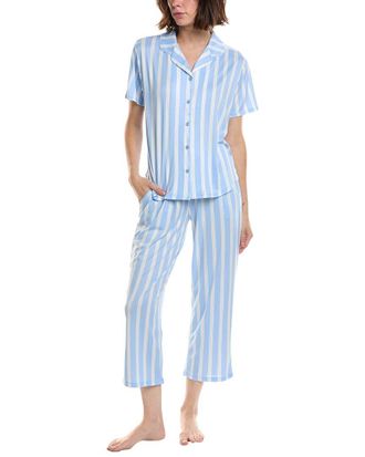 Flora Nikrooz Flora By Flora Nikrooz 2Pc Printed Knit Notch Collar Pajama Set