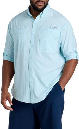 Columbia Big & Tall PFG Tamiami Sport Shirt in Marine Light at Nordstrom, Size Xx-Large