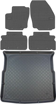 OEM Juego De Alfombrillas De Goma Para Coche Y Alfombrilla Para Maletero Para Ford S-max I Minivan (desde Octubre De 2019)