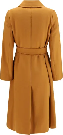 Max Mara Womens Double Breasted Wool Coat Caramello Fleece Ovis Aries