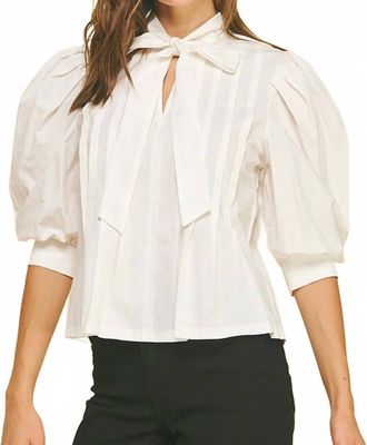 Pinch Design Tie A Bow Blouse In White