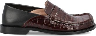 Loewe Mocassini Campo con effetto coccodrillo - Marrone