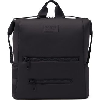 DAGNE DOVER Indi Large Water Resistant Scuba Knit Diaper Backpack in Onyx at Nordstrom