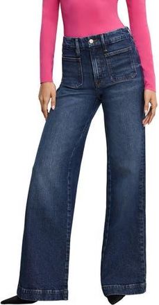 Good American Good Waist Patch Pocket Palazzo Jeans in Indigo759 at Nordstrom Rack, Size 18