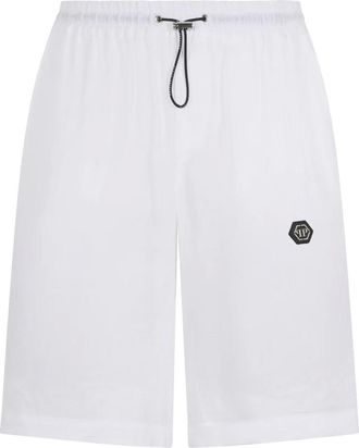 Philipp Plein Heren, Korte broeken, Wit, Maat: L