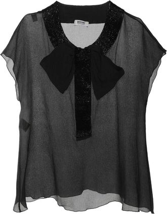 Moschino bow-detail embellished blouse - Black