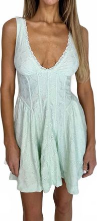 Free People Womens Cant Help It Mini Dress In Mint Combo