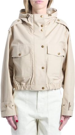 Moncler Carex Jacket - Dames - Zomerjassen - Beige - L - Katoen - Jassen