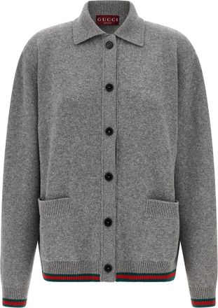 Gucci Polo Cardigan Maglioni Grigio-Donna
