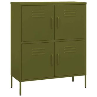 Berkfield Home Storage Cabinet Olive Green 80x35x101.5 cm Steel